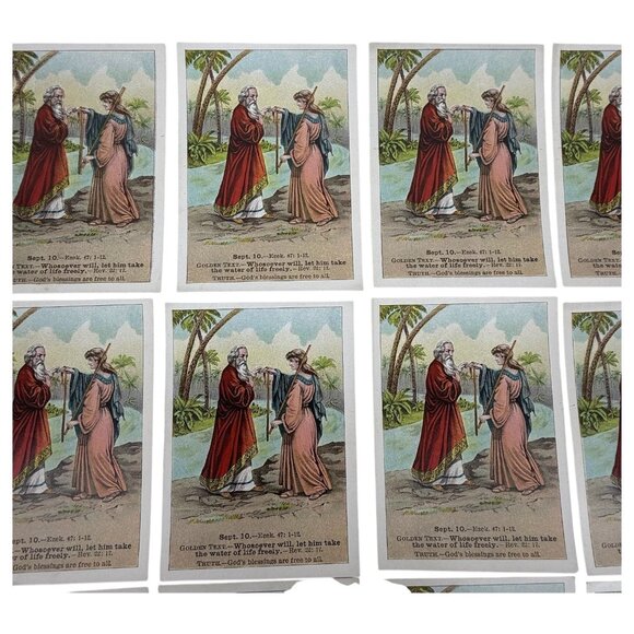 15 Antique 1905 Christian Bible Lesson 11 Picture Cards David C Cook Sept 10 - Picture 3 of 7